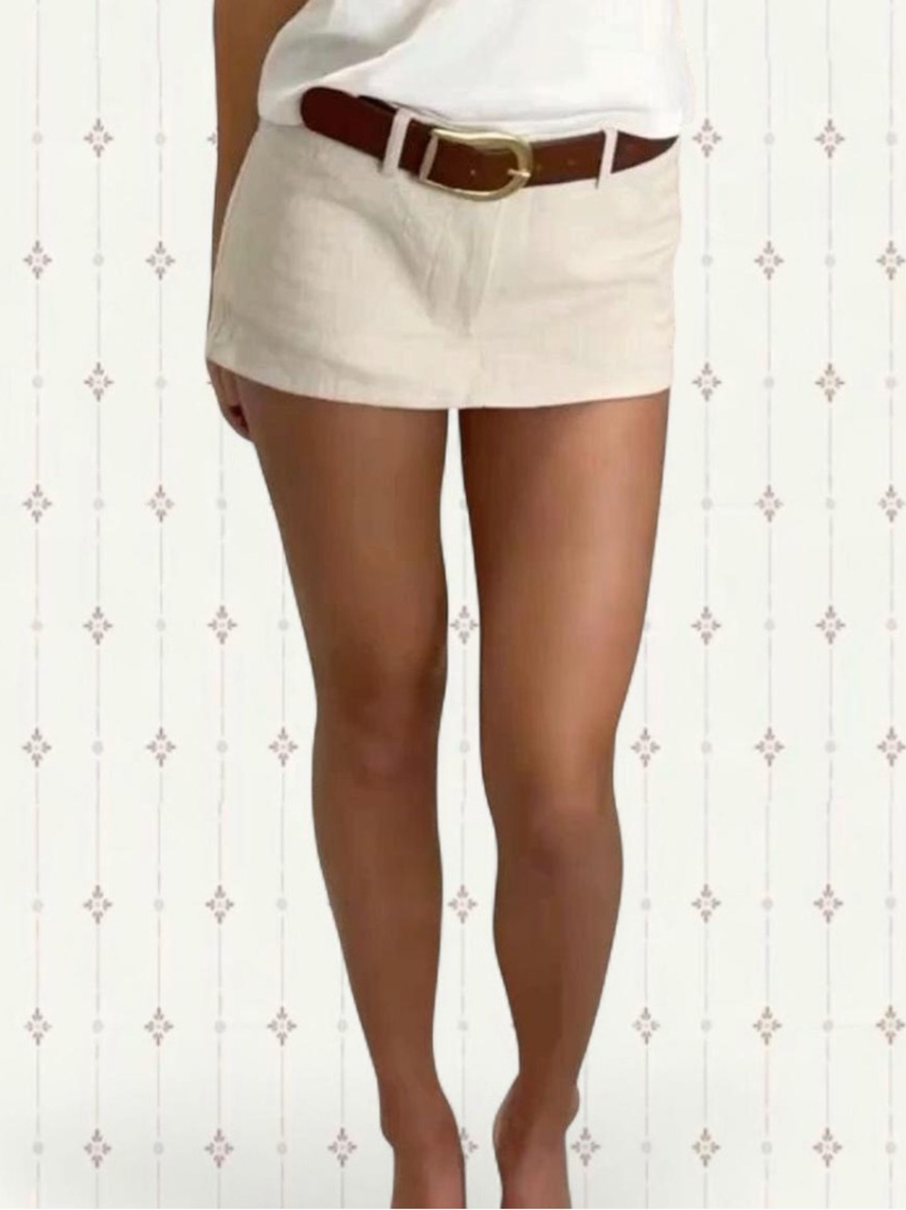 Manon Resort: micro linen skirt with hidden zipper View 3